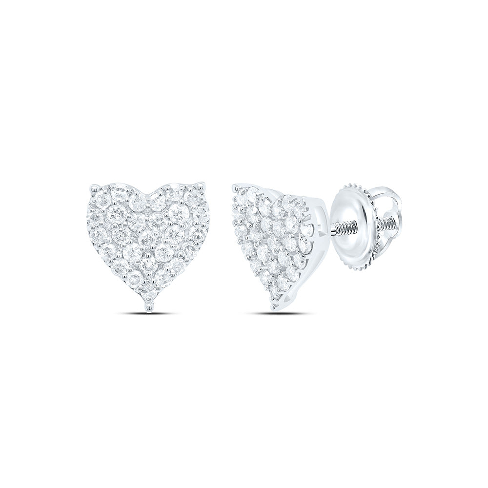 10k Gold 1/2 CTW-Natural Diamond Gift Heart Earring