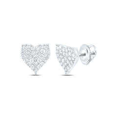 10k Gold 1/2 CTW-Natural Diamond Gift Heart Earring
