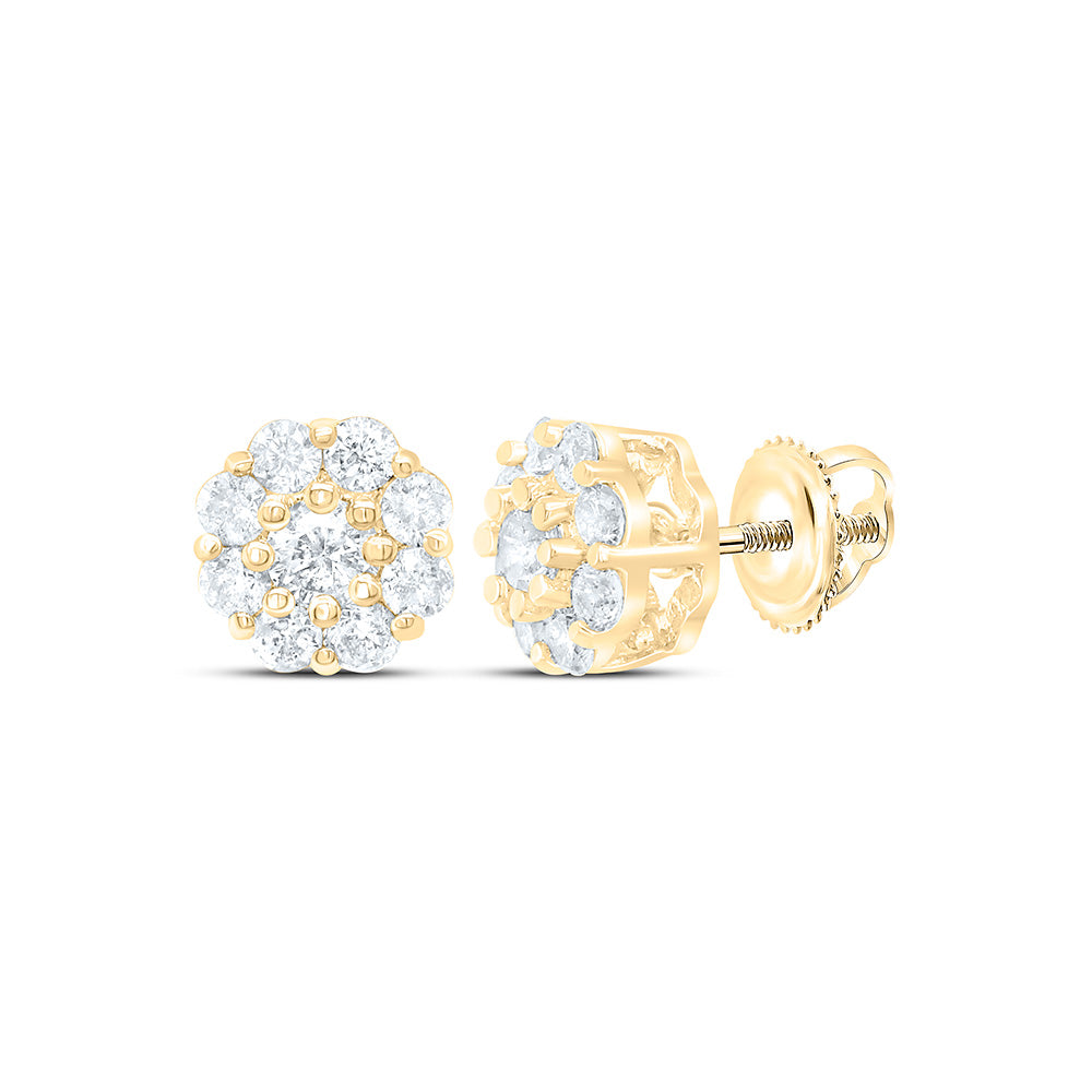 10k Gold 1/2 CTW-Natural Diamond Gift Flower Earring