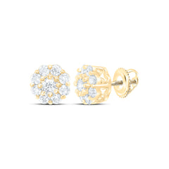 10k Gold 1/2 CTW-Natural Diamond Gift Flower Earring