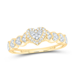 10k Gold 1/4 CTW-Natural Diamond Fashion Heart Ring