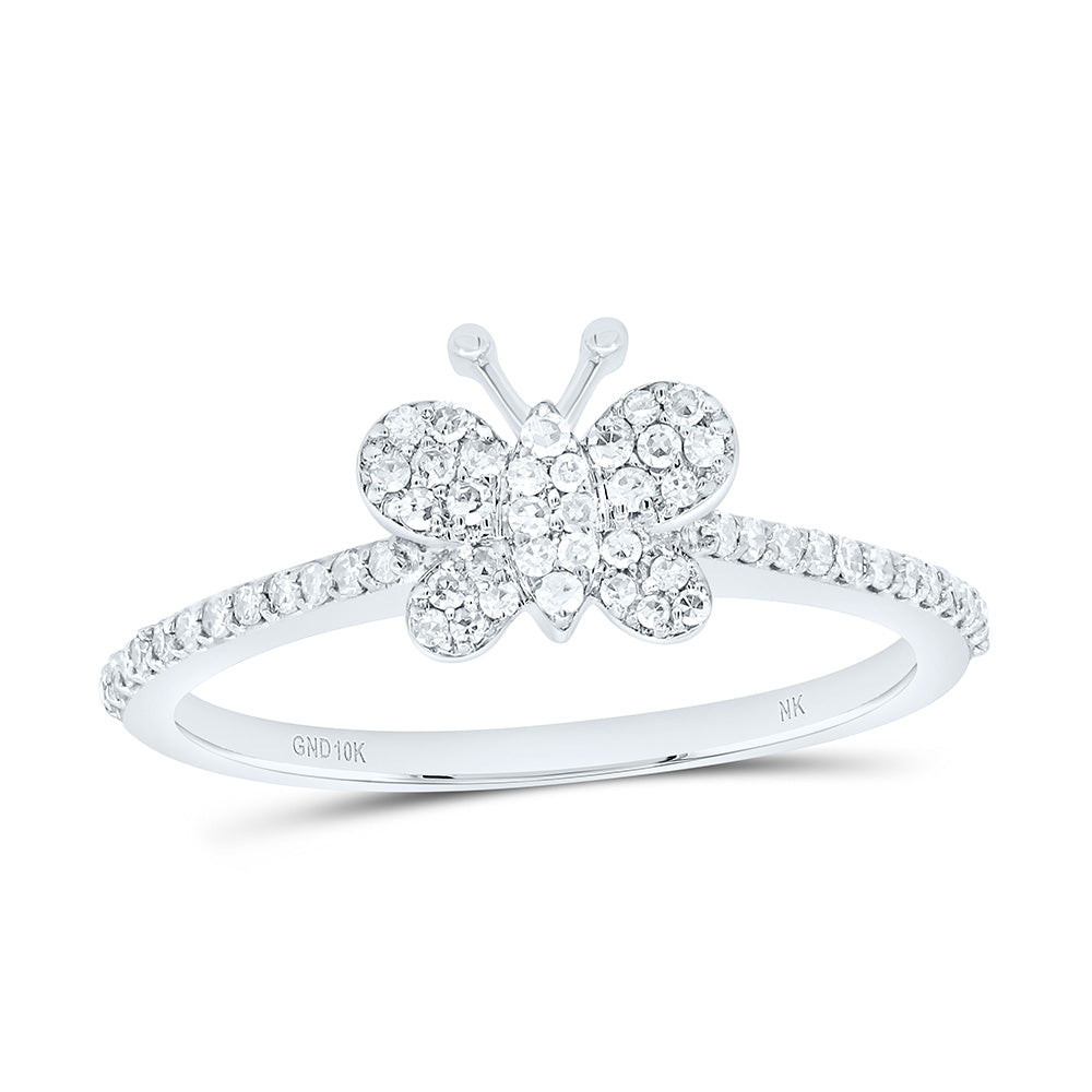 10k Gold 1/4 CTW-Natural Diamond Fashion Butterfly Ring