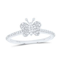 10k Gold 1/4 CTW-Natural Diamond Fashion Butterfly Ring