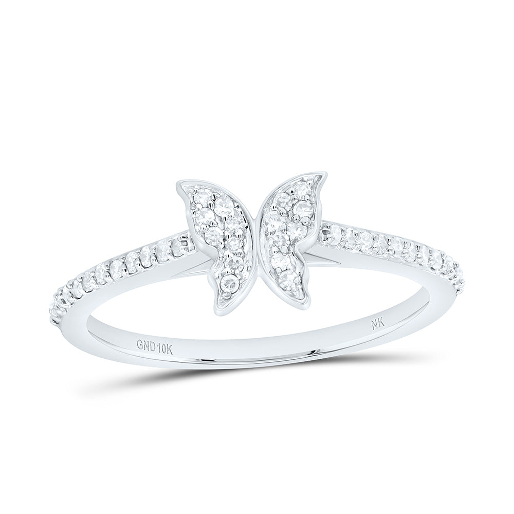 10k Gold 1/5 CTW-Natural Diamond Fashion Butterfly Ring