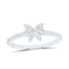 10k Gold 1/5 CTW-Natural Diamond Fashion Butterfly Ring