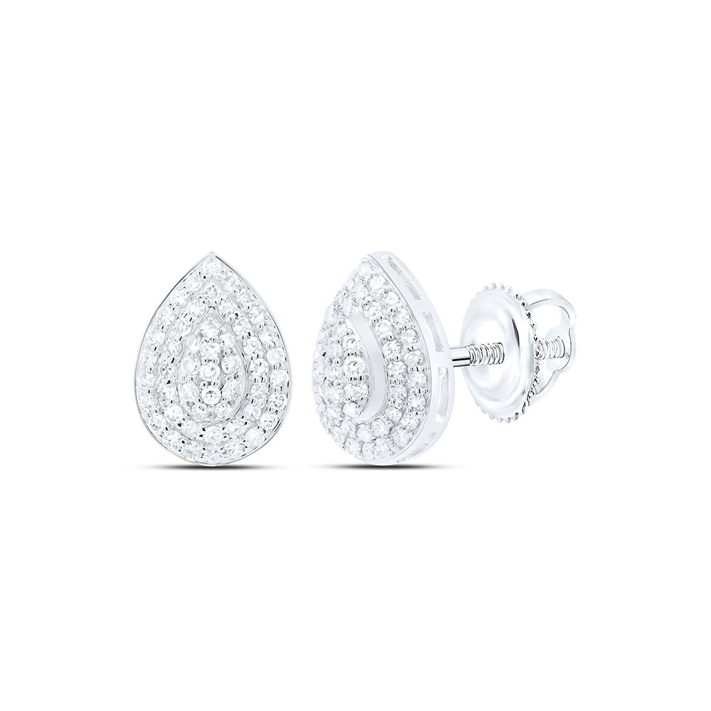 10k Gold 3/8 CTW-Natural Diamond Fashion Pear Earring
