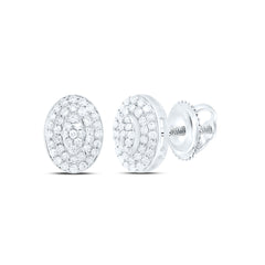 10k Gold 1/4 CTW-Natural Diamond Fashion Oval Earring