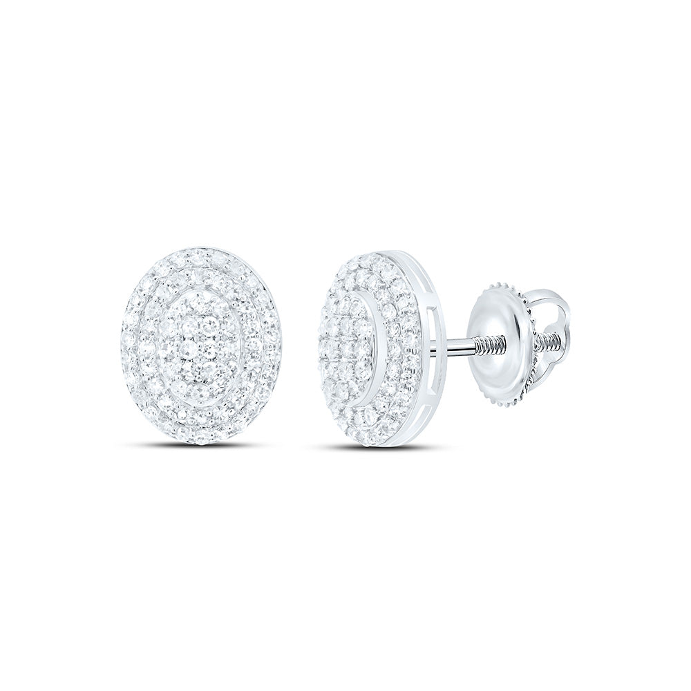 10k Gold 1/2 CTW-Natural Diamond Fashion Oval Earring