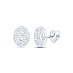 10k Gold 1/2 CTW-Natural Diamond Fashion Oval Earring