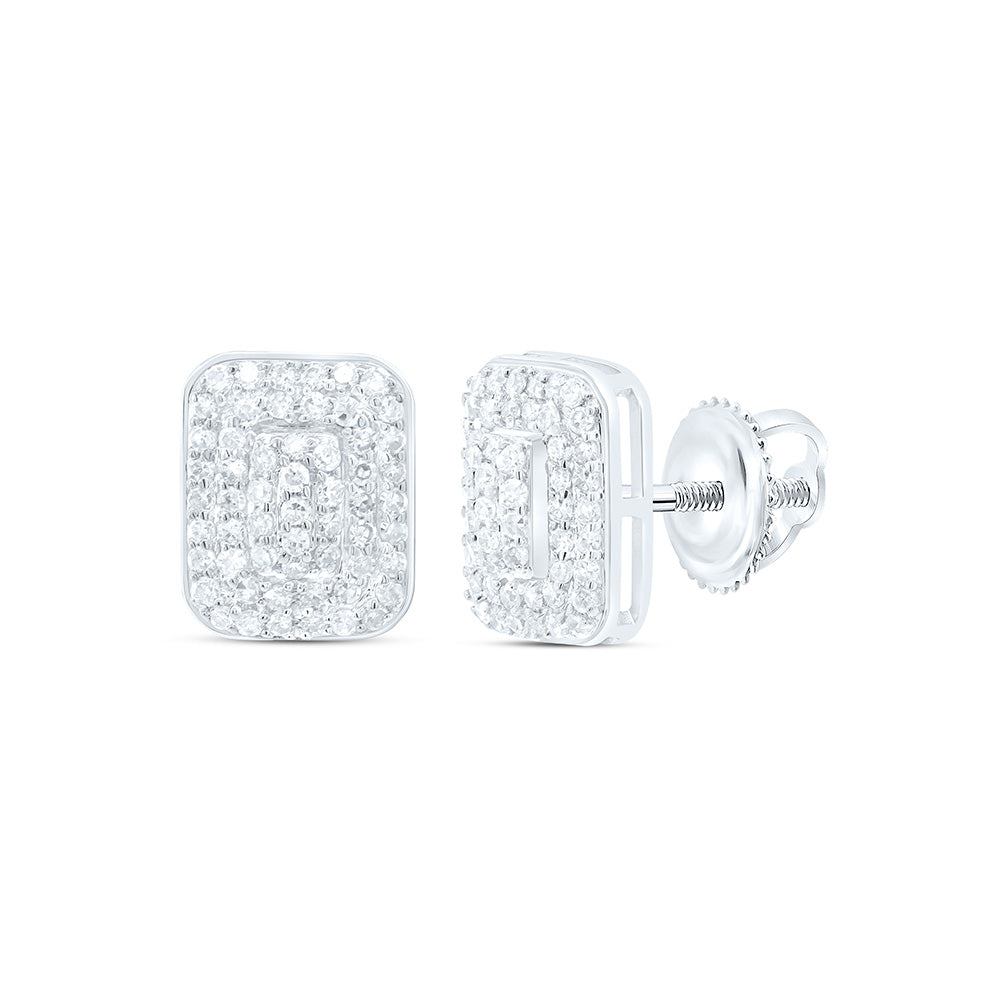 10k Gold 1/3 CTW-Natural Diamond Fashion Emerald Earring