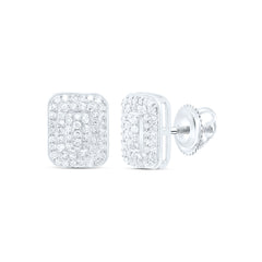10k Gold 1/3 CTW-Natural Diamond Fashion Emerald Earring