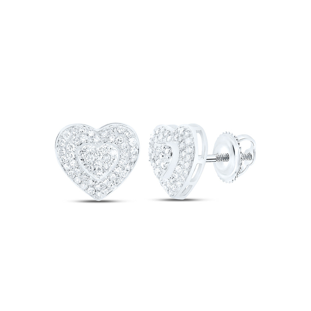 10k Gold 1/3 CTW-Natural Diamond Fashion Heart Earring