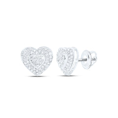 10k Gold 1/3 CTW-Natural Diamond Fashion Heart Earring