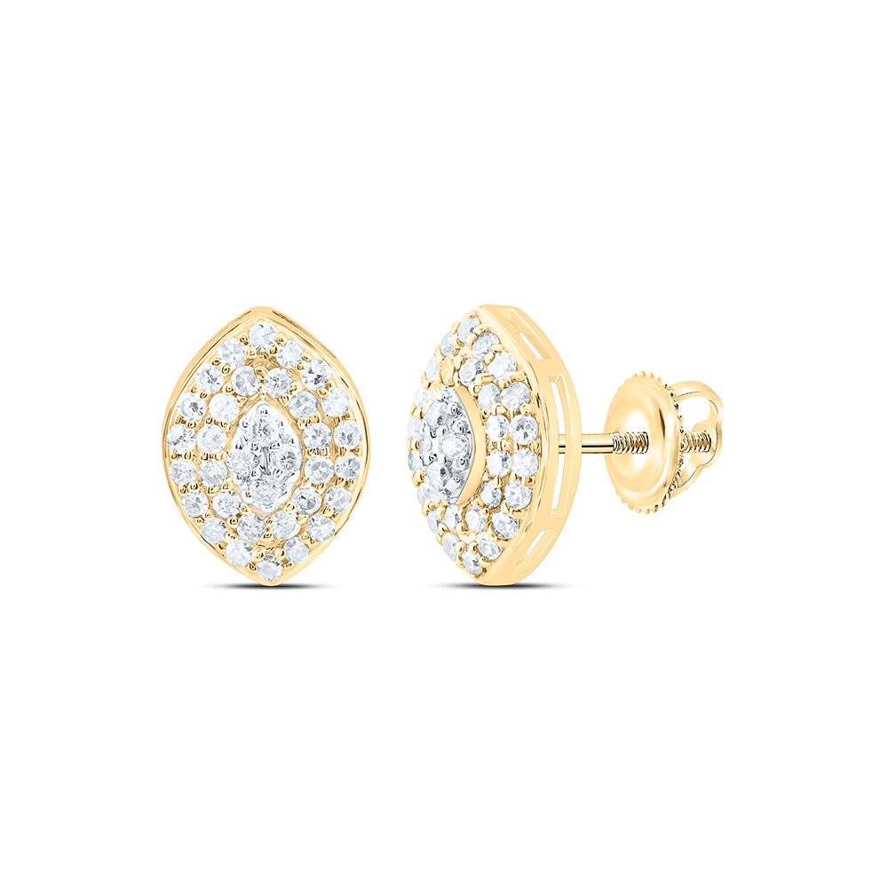 10k Gold 1/3 CTW-Natural Diamond Fashion Marquise Earring