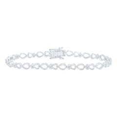 10k Gold 1 1/3 CTW-Natural Diamond Fashion Bracelet(7 Inch )