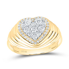 10k Gold 5/8 CTW-Natural Diamond Fashion Heart Ring