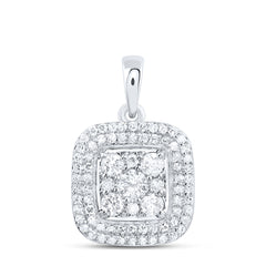 10k Gold 1/2 CTW-Natural Diamond Fashion Cushion Pendant