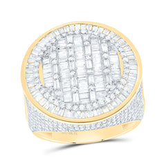 10k Gold 3 CTW-Natural Diamond Round Mens Ring