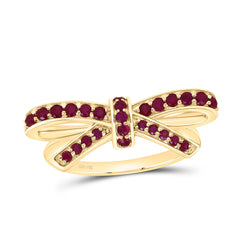 14k Gold 1/2 CTW-Ru Natural Gemstone Bow Ring