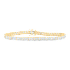10k Gold 2 7/8 CTW-Natural Diamond Mens Bracelet (8 Inch )