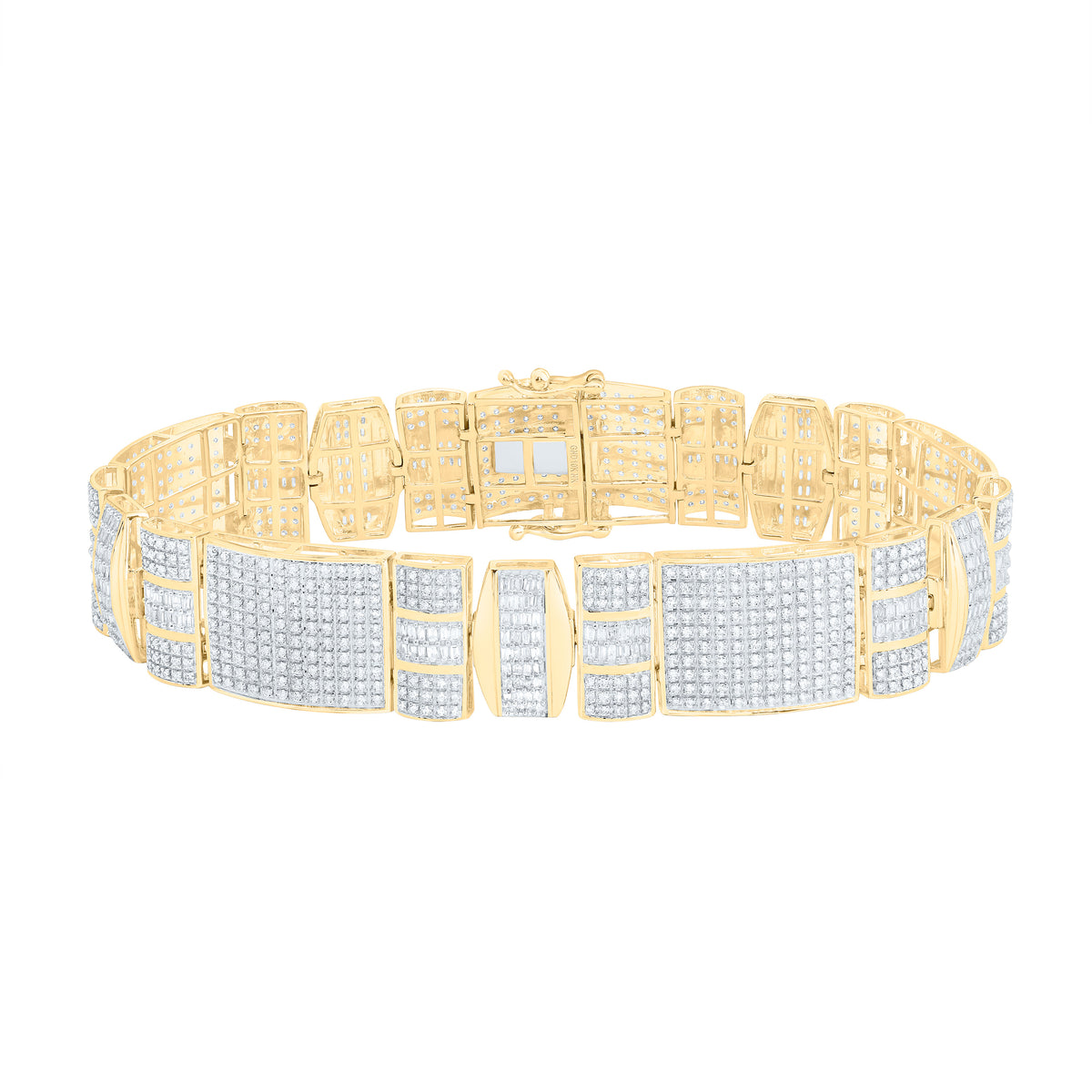 10k Gold 4 CTW-Natural Diamond Mens Bracelet (8 Inch )