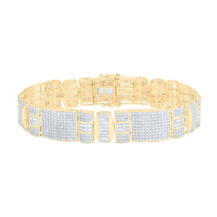 10k Gold 4 CTW-Natural Diamond Mens Bracelet (8 Inch )