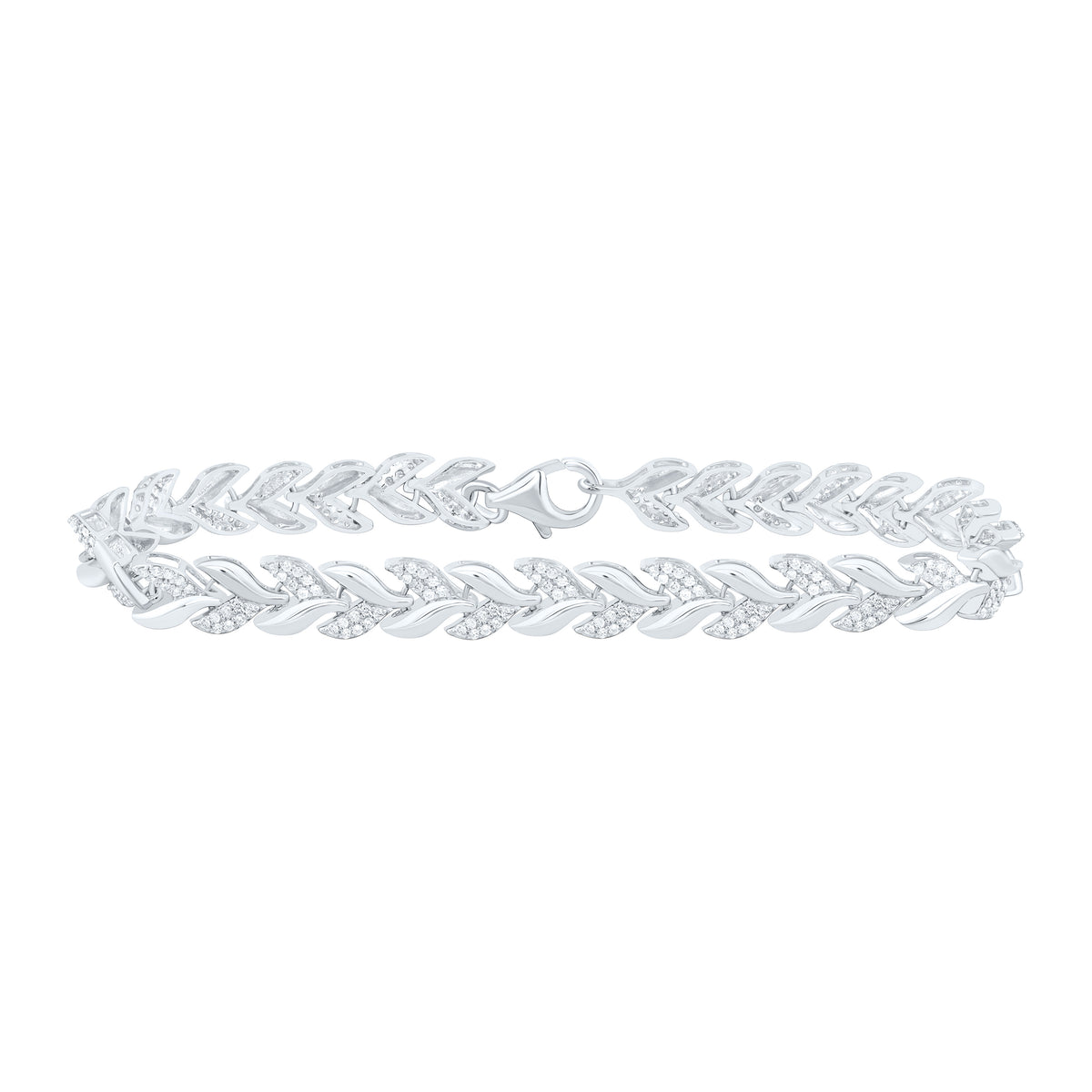 14k Gold 7/8 CTW-Natural Diamond Fashion Bracelet (7 Inch )