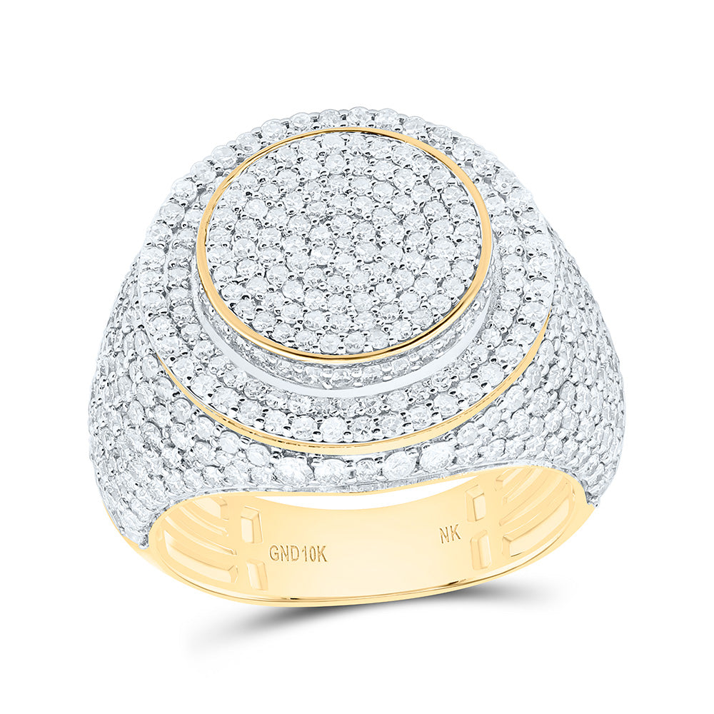 10k Gold 3 1/4 CTW-Natural Diamond Mens Ring