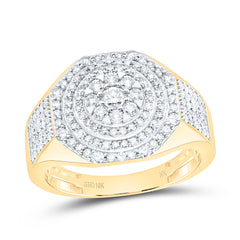 10k Gold 1 CTW-Natural Diamond Octagon Mens Ring