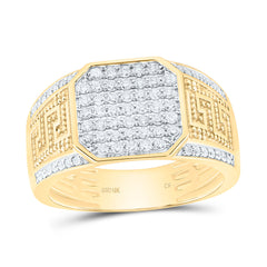 10k Gold 5/8 CTW-Natural Diamond Octagon Mens Ring