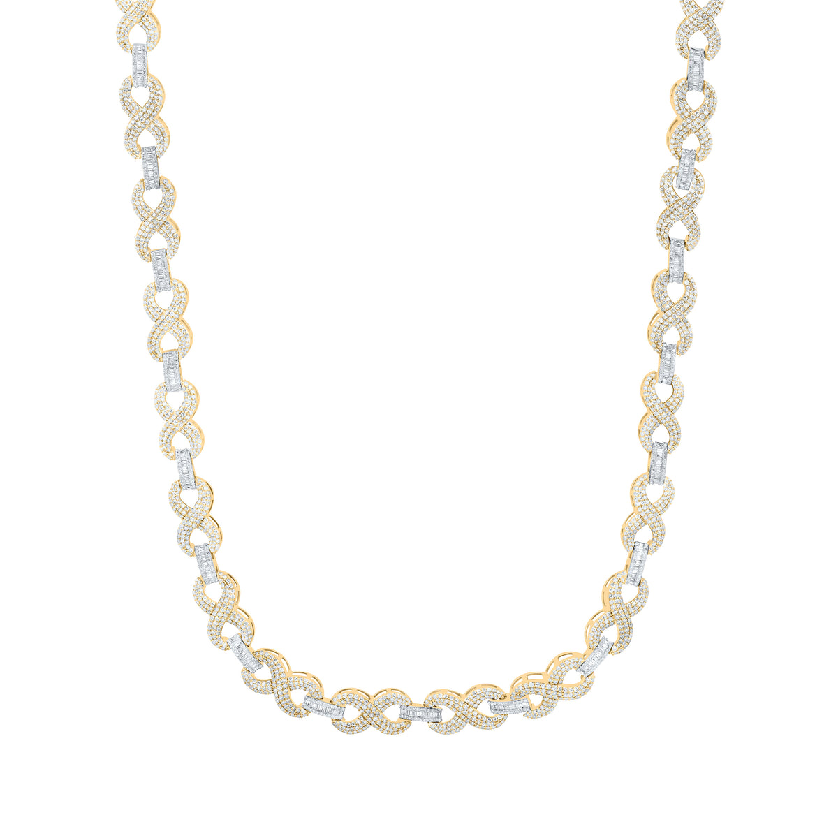 10k Gold 9 CTW-Natural Diamond Fashion Infinity Necklace (18 Inch )