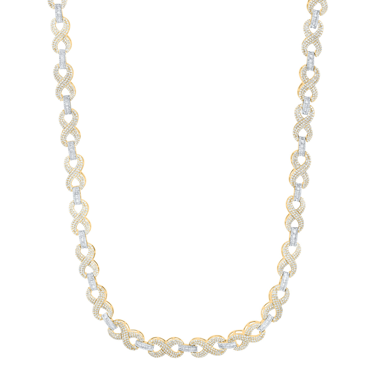 10k Gold 10 1/5 CTW-Natural Diamond Fashion Infinity Chain (20 Inch )