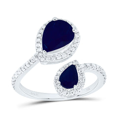 14k Gold 3/8 CTW-Natural Diamond 6X4Mm, 8.5X.5MM Ps-Bs Natural Gemstone Fashion Ring
