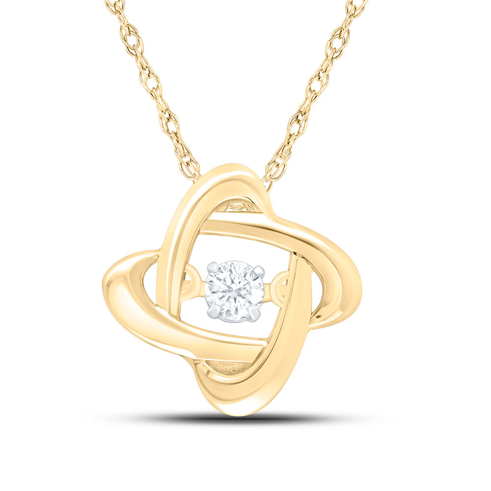 14k Gold 1/12 CTW-Natural Diamond Twile Fashion Pendant