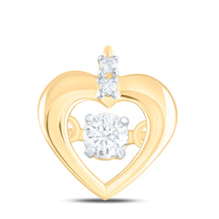 14k Gold 1/10 CTW-Natural Diamond Twile Fashion Heart Pendant