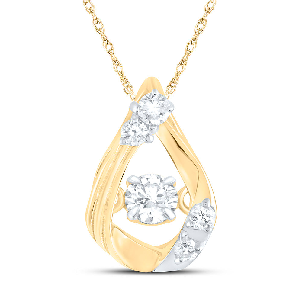 14k Gold 1/8 CTW-Natural Diamond Twile Fashion Pendant