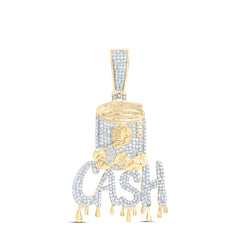 10k Gold 1 CTW-Natural Diamond Cash Mens Charm