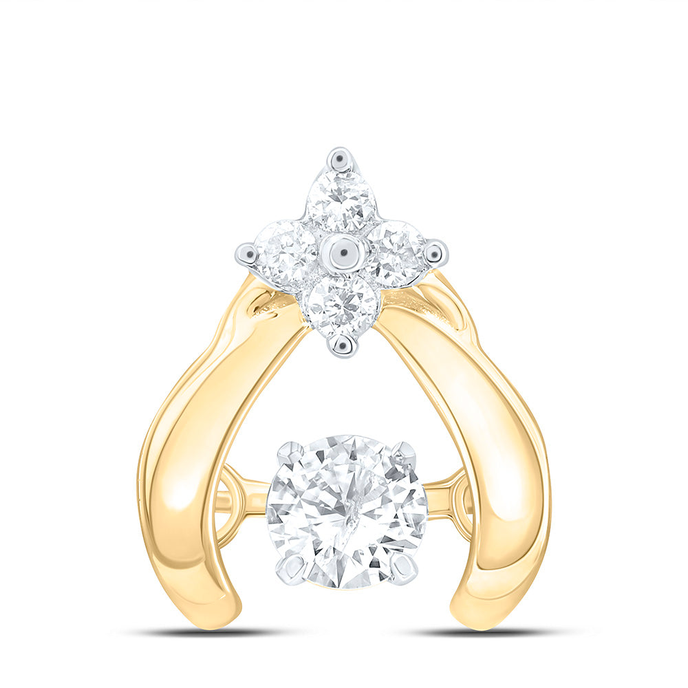 14k Gold 1/10 CTW-Natural Diamond Twile Fashion Pendant