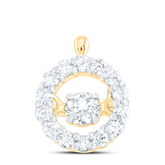 14k Gold 1/4 CTW-Natural Diamond Twile Fashion Round Pendant