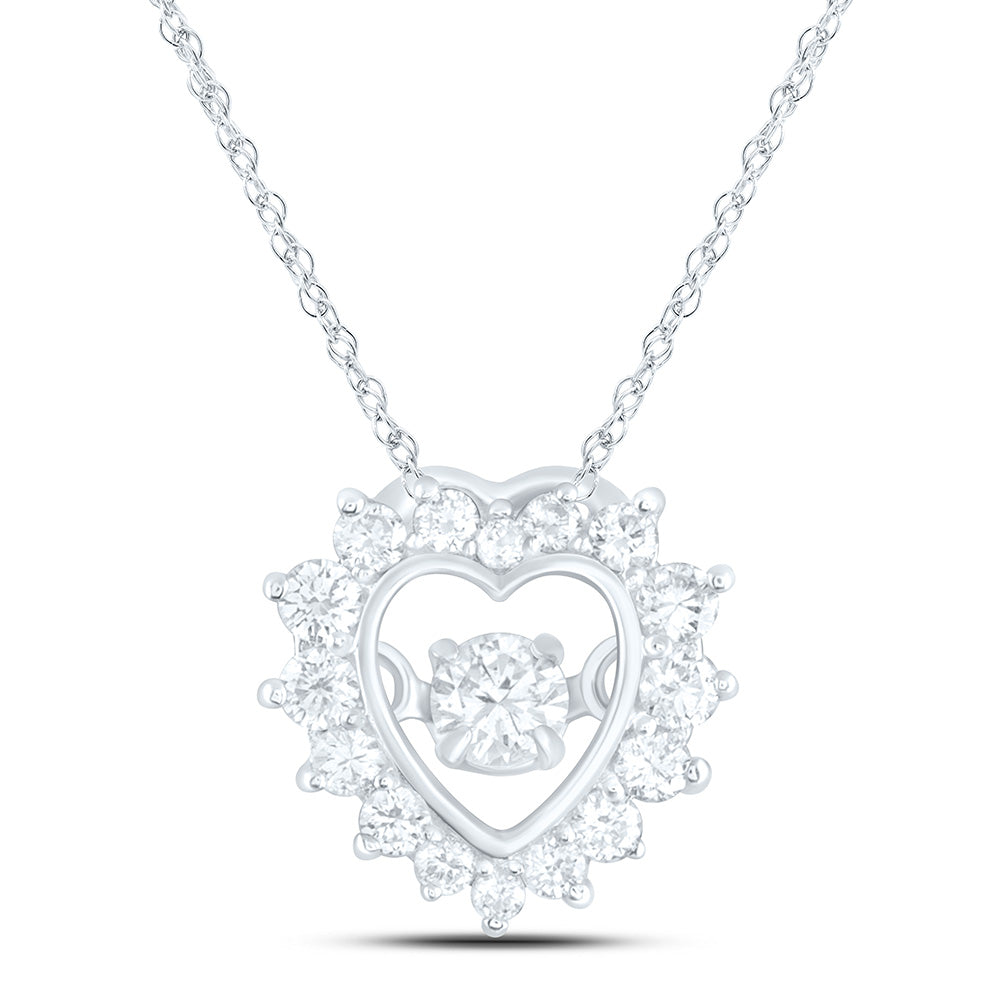 14k Gold 1/5 CTW-Natural Diamond Twile Fashion Heart Pendant