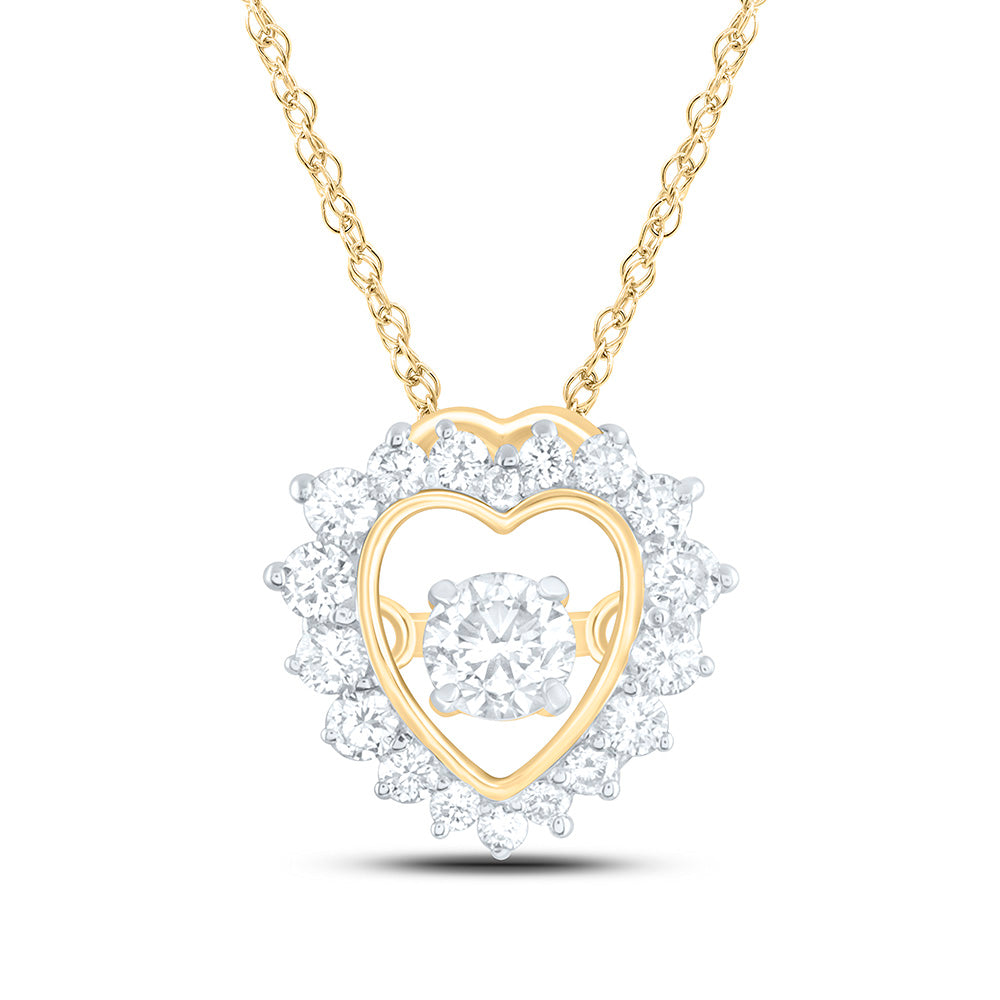 14k Gold 1/4 CTW-Natural Diamond Twile Fashion Heart Pendant