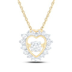 14k Gold 1/4 CTW-Natural Diamond Twile Fashion Heart Pendant