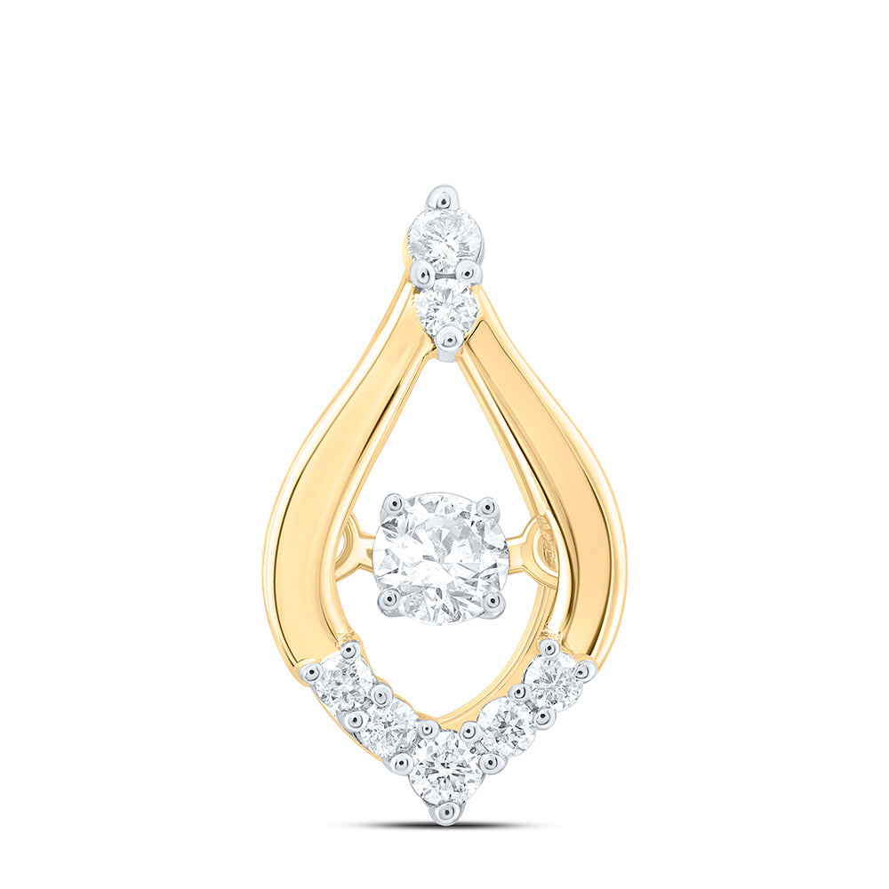 14k Gold 1/8 CTW-Natural Diamond Twile Fashion Pear Pendant