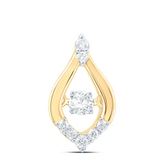14k Gold 1/8 CTW-Natural Diamond Twile Fashion Pear Pendant