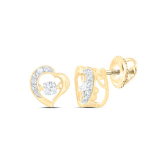 14k Gold 1/5 CTW-Natural Diamond Twile Fashion Heart Earring