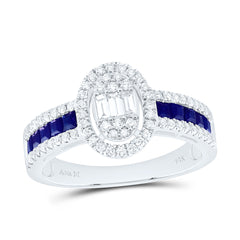 14k Gold 1/2 CTW-Natural Diamond 5/8 Ct-Pr-Bs Natural Gemstone Oval Ring