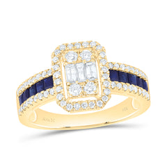 14k Gold 5/8 CTW-Natural Diamond 1/2 Ct-Pr-Bs Natural Gemstone Emerald Ring