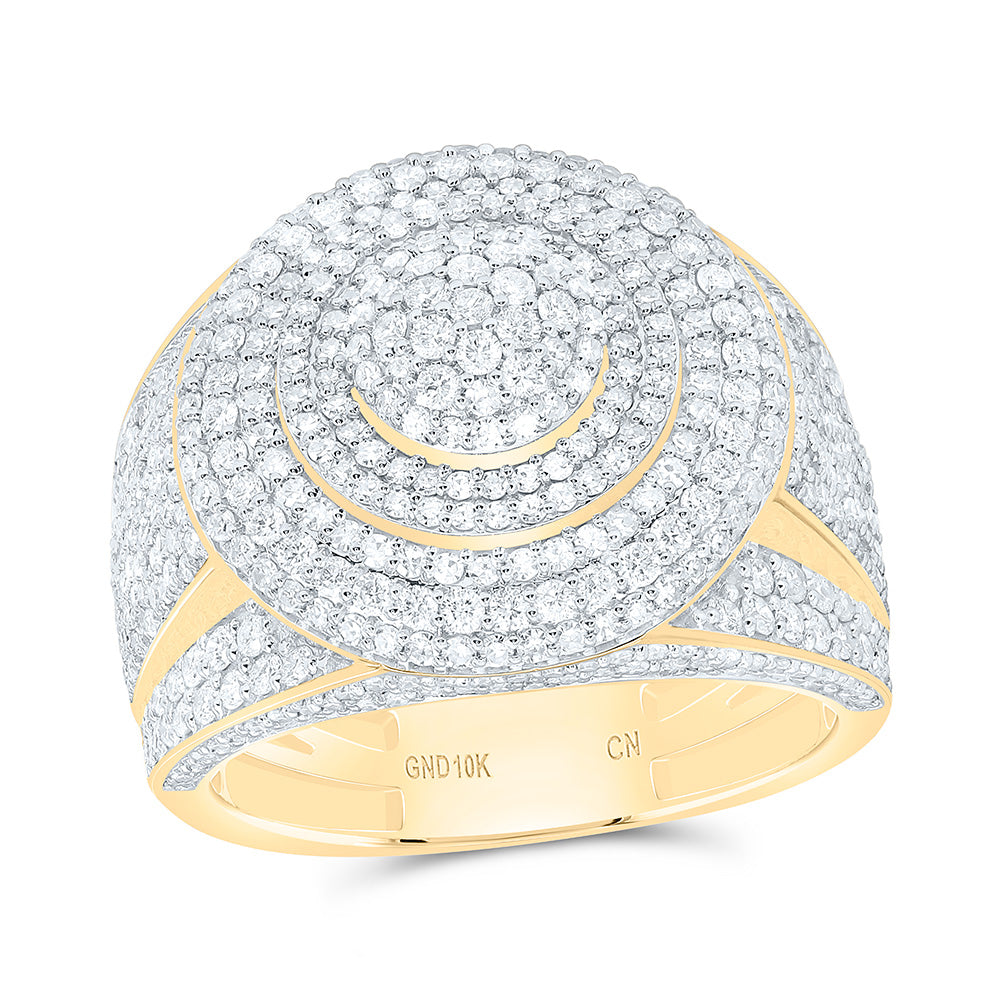 10k Gold 2 5/8 CTW-Natural Diamond Round Mens Ring