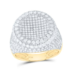 10k Gold 3 1/5 CTW-Natural Diamond Round Mens Ring
