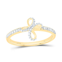 10k Gold 1/8 CTW-Natural Diamond Gift Cross Ring